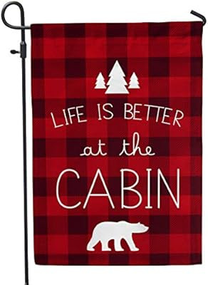 Second East Life is Better at The Cabin Flag Outdoor Patio Fabric 12" X 18" | Amazon (US)
