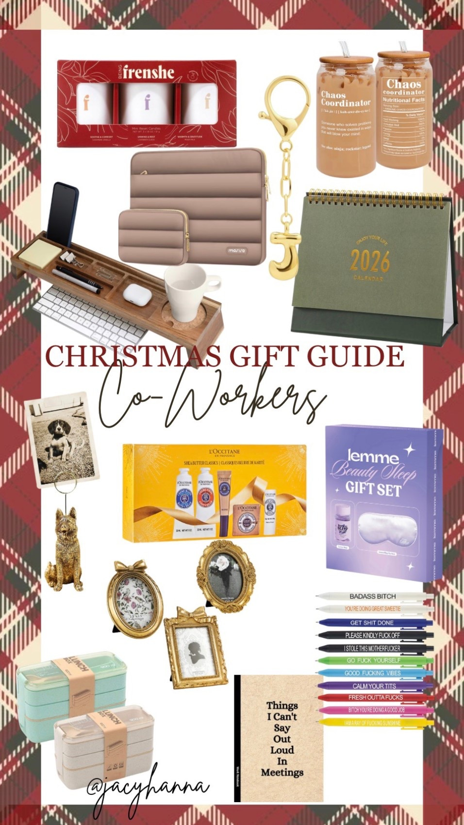 Gift guide for coworkers-workers or boss💫


Holiday guide, gift ideas, gifts for boss, secret Santa gifts, gifts for colleagues 

#LTKWorkwear #LTKGiftGuide #LTKHoliday