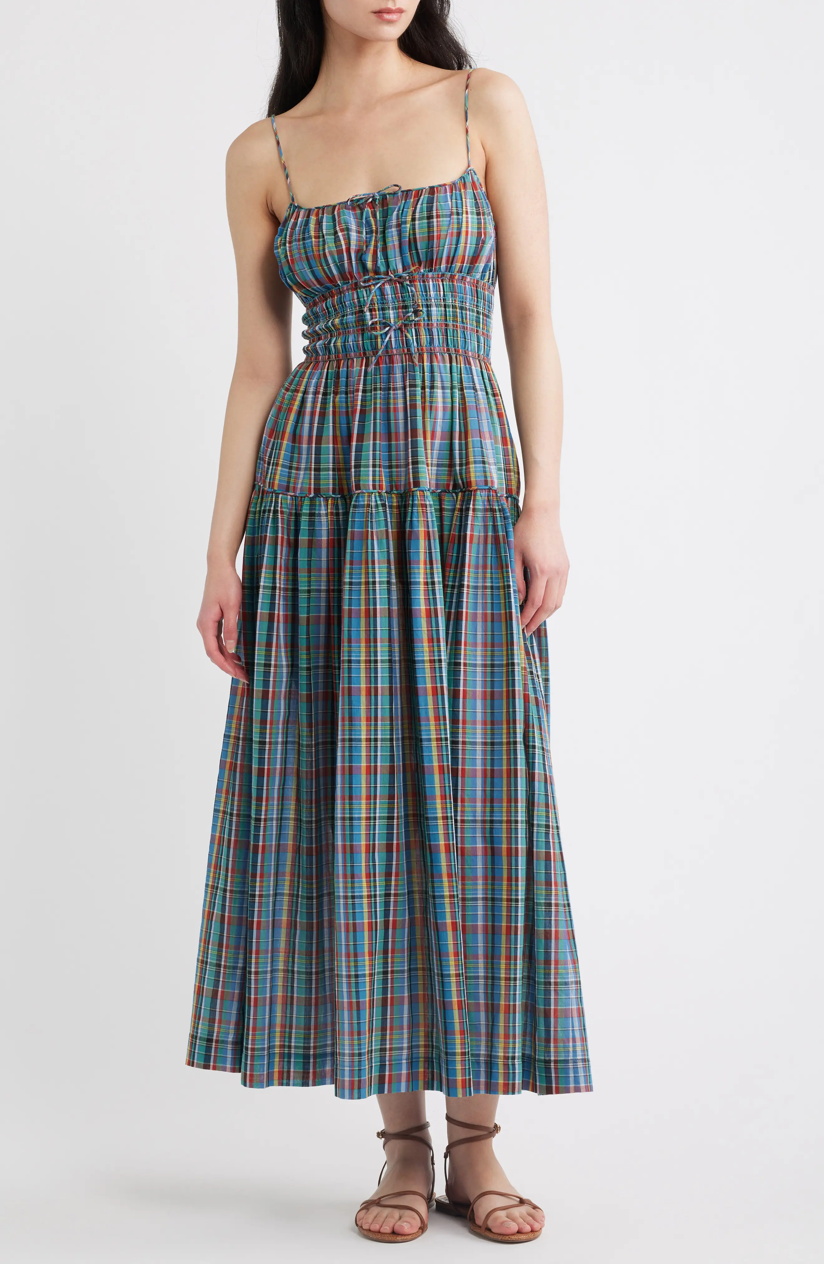 Brielle Plaid Cotton MidiDress (Women) | Nordstrom | Nordstrom