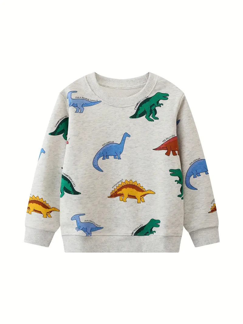 Boys Cute Dinosaur Print Sweatshirt Cartoon Graphic Crew - Temu | Temu Affiliate Program