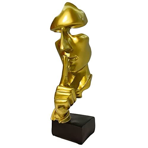 RahTune Silence is Golden Thinker Statue, Creative Abstract Figurine, Handcraft Resin Sculptures Dec | Amazon (US)