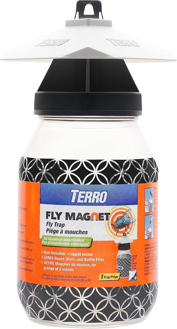TERRO T380 Outdoor Reusable Fly Magnet Fly Trap - Poison Free Fly Killer and Trap with Bait | Amazon (US)