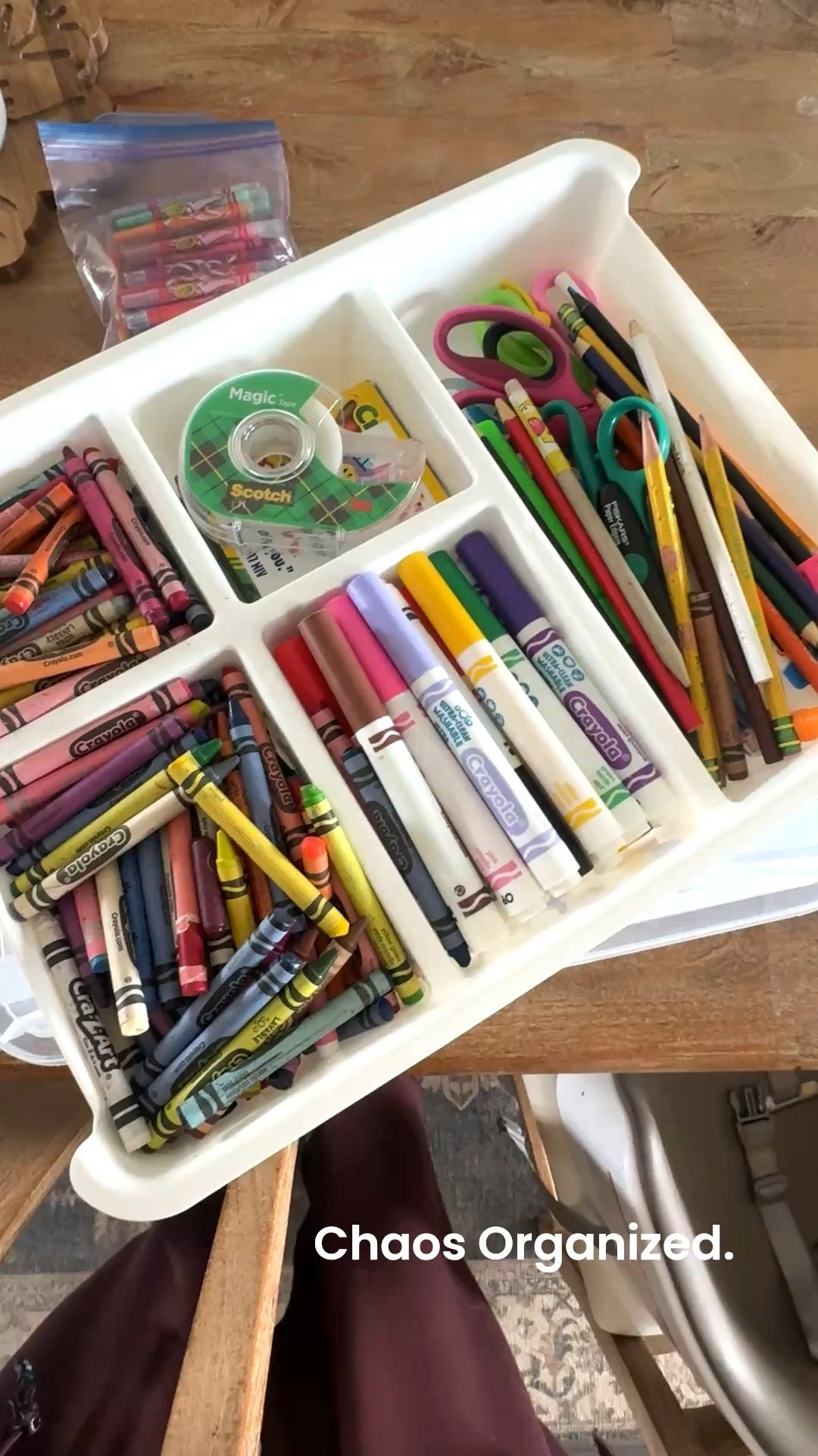 How did I condense 3 drawers of my kids art supplies into 1 tote that fits in our cabinet and can be brought anywhere! Love organizing this way. Next stop is the legos!

#LTKHome #LTKKids #LTKmomlife