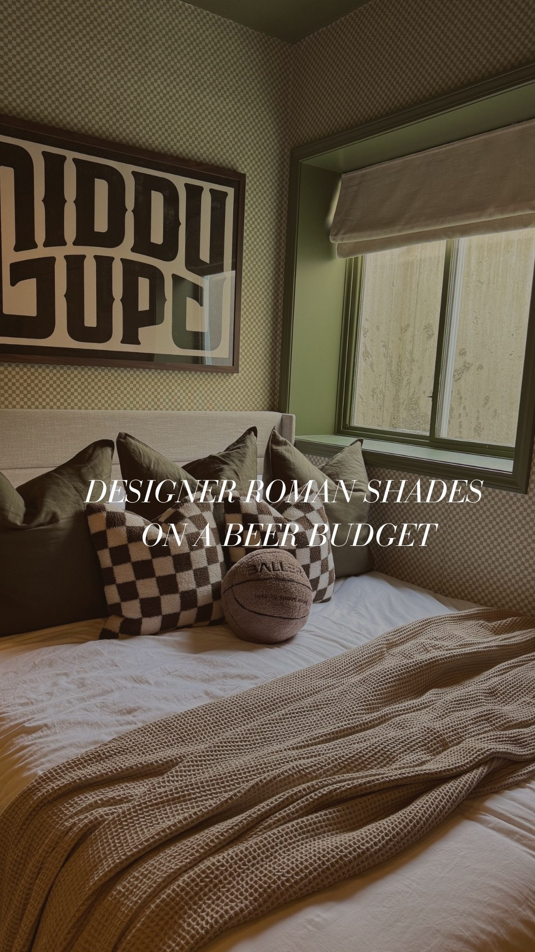 My designer secret for elevated window treatments without the high price tag? @homerilla_official. I used their Lille Linen Roman Blackout Shades in our playroom/guest room, and they brought the perfect tailored, high-end touch—without blowing the budget. Champagne taste on a beer budget, always.