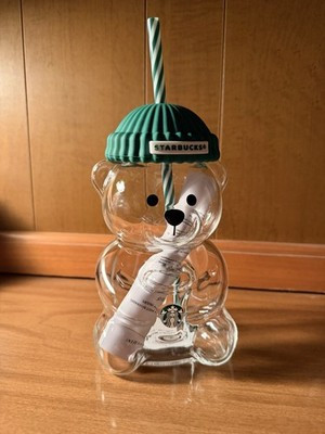 Starbucks 2025 Bearista BEAR Glass Jar Cold Cup Tumbler Straw Holiday Christmas | eBay US