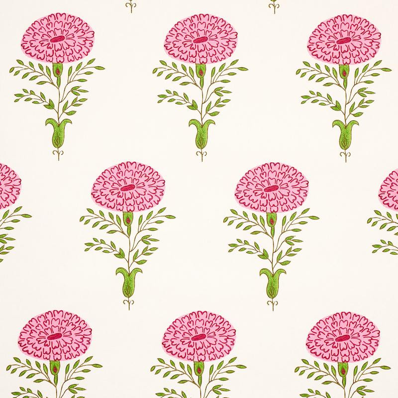 Schumacher Marigold Pink Wallpaper | DecoratorsBest