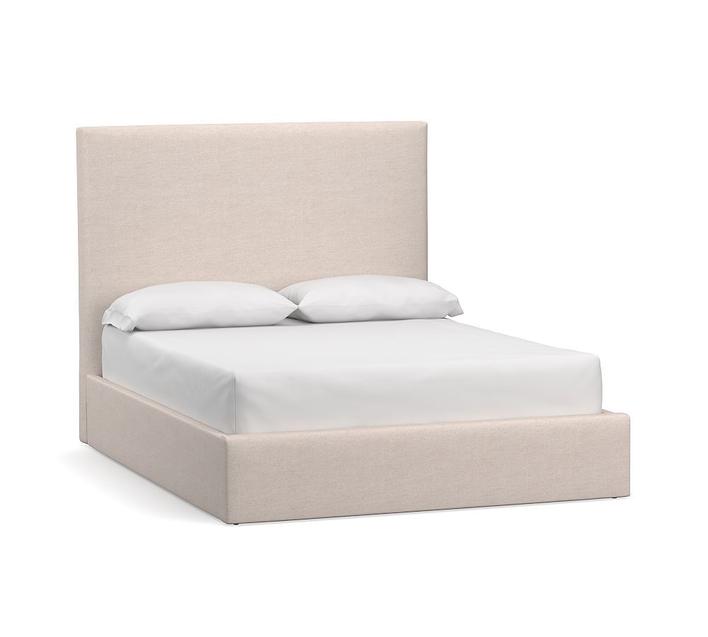 Raleigh Square Upholstered Tall Platform Bed | Pottery Barn (US)