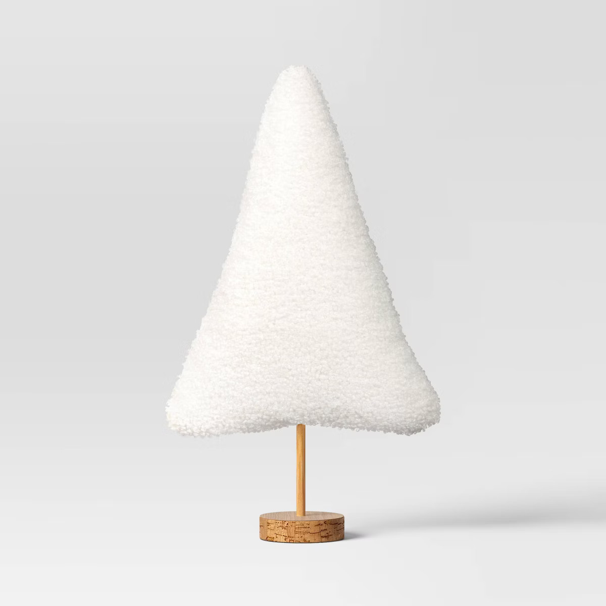 15.5" Faux Shearling Fabric Christmas Tree with Wood Base Figurine - Wondershop™ White | Target