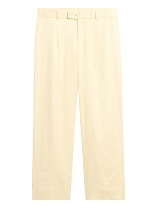 JAPAN EXCLUSIVE Logan Trouser-Fit Linen-Cotton Cropped Pants | Banana Republic (US)
