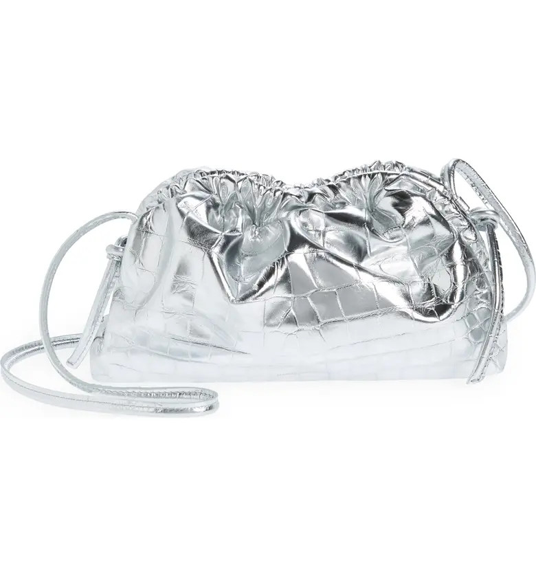 Mansur Gavriel Mini Cloud Metallic Croc Embossed Leather Clutch | Nordstrom | Nordstrom