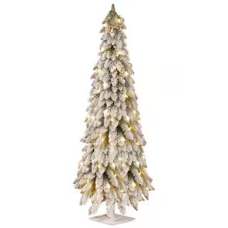 5ft. Pre-Lit Snowy Downswept Artificial Christmas Forestree, Clear Lights | Michaels Stores