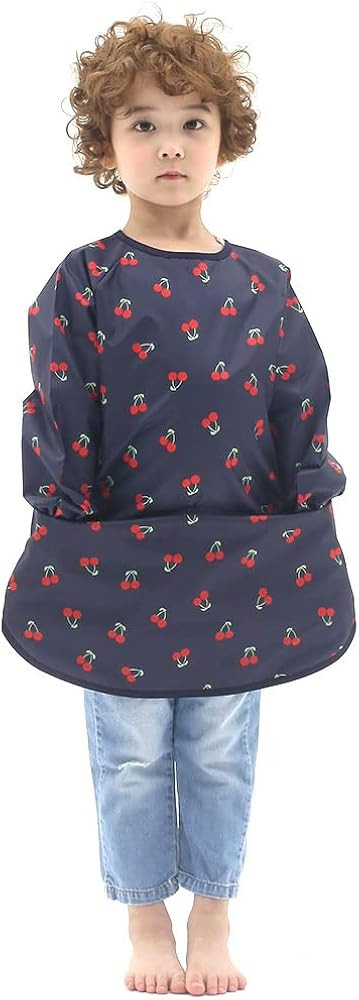 Plie Kids Waterproof Art Smock \u2013 Long Sleeve Apron for Painting, Baking, Sensory Play (Ages ... | Amazon (US)