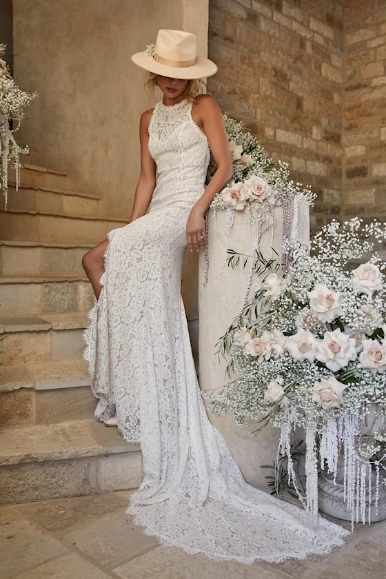 Love Everlasting White Floral Lace Mermaid Maxi Dress | Lulus (US)