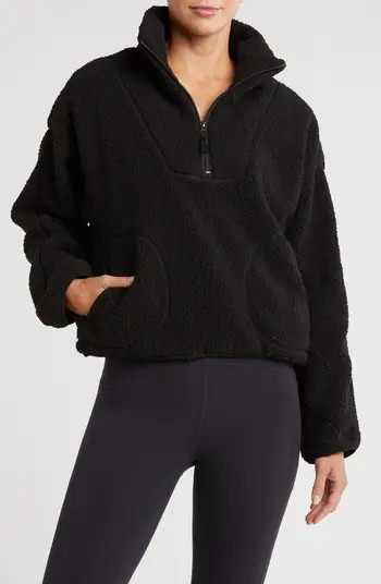 Cozy Faux Shearling Quarter Zip Pullover | Nordstrom Rack