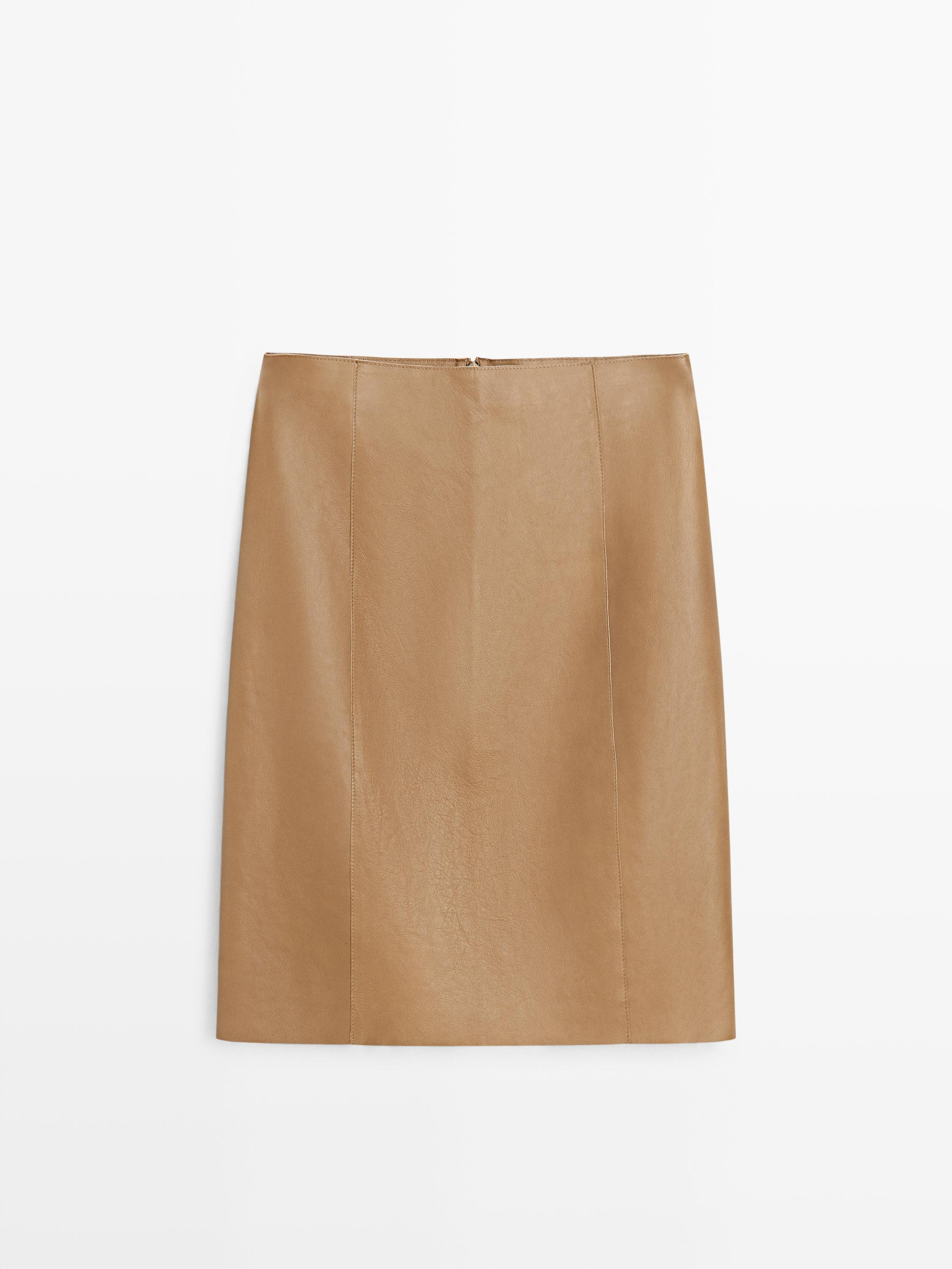 Nappa leather mini skirt | Massimo Dutti UK