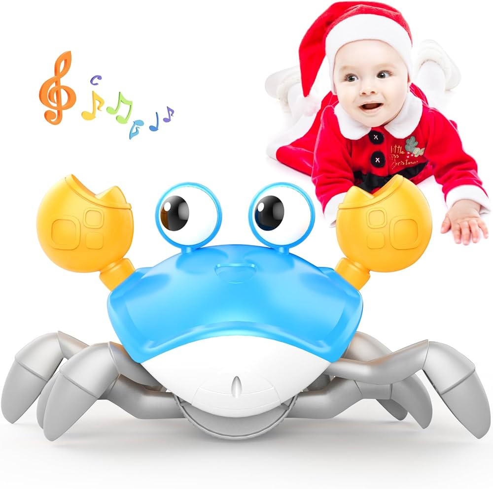 Yeaye Crawling Crab Baby Toys Infant - Tummy Time Toy Gifts for 3 4 5 6 7 8 9 10 11 12 Boy Girl with | Amazon (US)