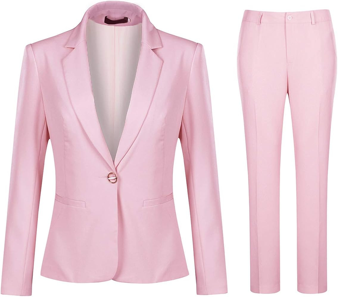 Women's 2 Piece Office Work Suit Set One Button Blazer and Pants | Amazon (US)