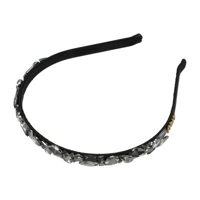 Unique Bargains Women's Bling Unspecified-Shaped Rhinestone Headband 5.31"x0.39" 1 Pc Black | Target