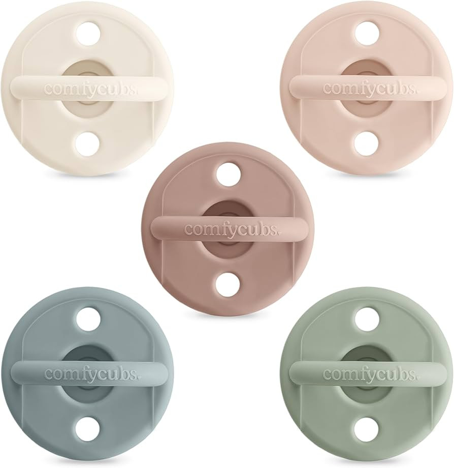 Comfy Cubs Baby Pacifiers, 5 Pack for 0+ Months, Soft Breast-Like Nipple Shape - CPSIA Compliant ... | Amazon (US)