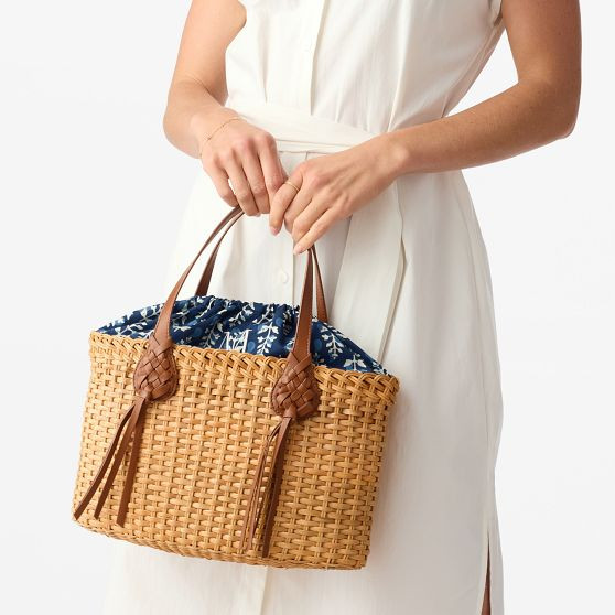 Wicker and Leather Bag | Mark and Graham