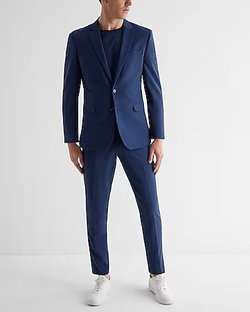 Slim Blue Wool-blend Modern Tech Suit | Express