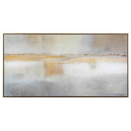 John-Richard Low Tide by Rick Anderson Grey-Silver Abstract Gold Frame Painting | Kathy Kuo Home