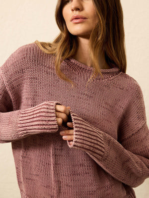 Sunwashed Cotton Roll Neck Sweater - Lemon Sorbet | Faherty