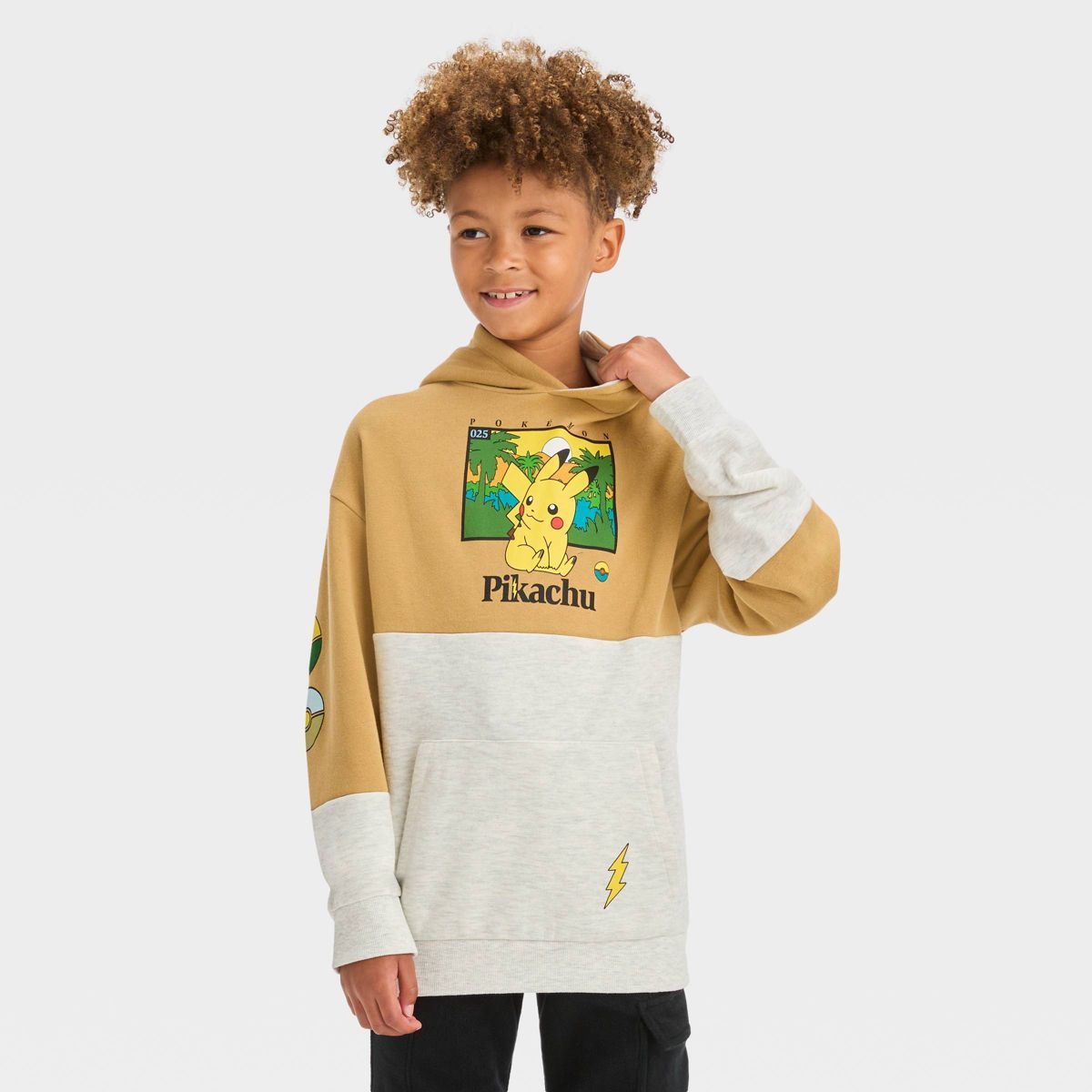 Boys' Pokemon Color Blocked Hooded Sweatshirt - Mustard Yellow | Target