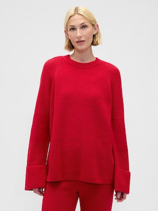 CashSoft Shaker-Stitch Boyfriend Sweater | Gap (US)