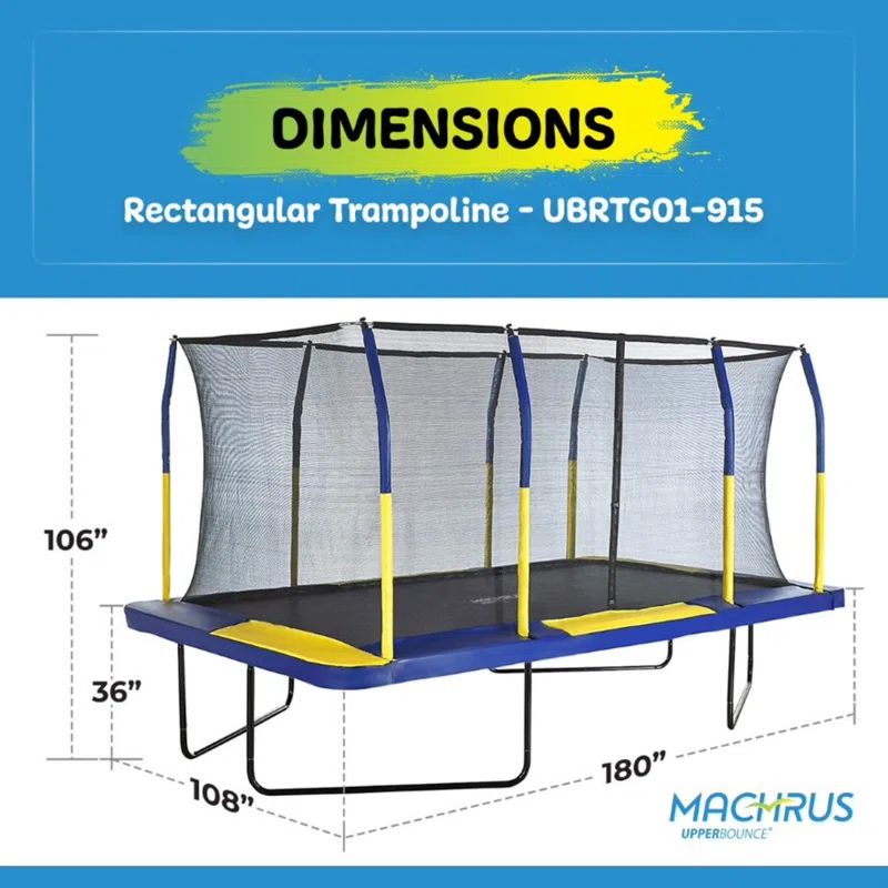 Machrus Upper Bounce 9' X 15' Gymnastics Style, Rectangular Trampoline Set | Wayfair North America