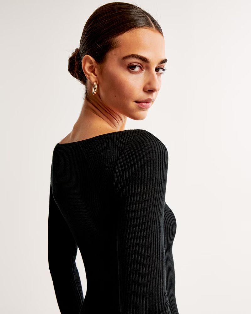 Women's Long-Sleeve Slash Mini Sweater Dress | Women's Dresses & Jumpsuits | Abercrombie.com | Abercrombie & Fitch (US)