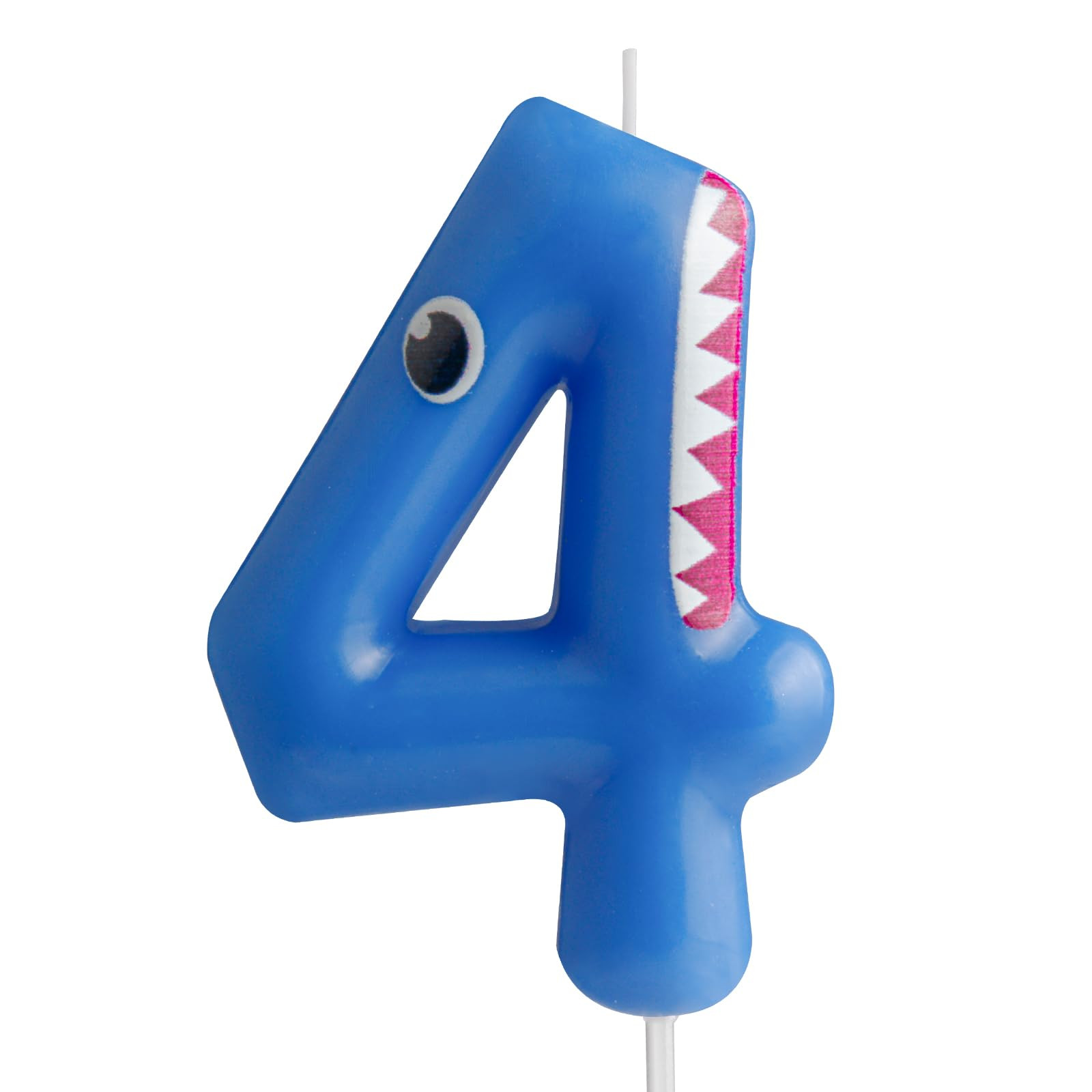Blue Birthday Candles Shark Number 4,Number 4 Candle,Shark Party Decorations for Cake Toppers,Hap... | Amazon (US)