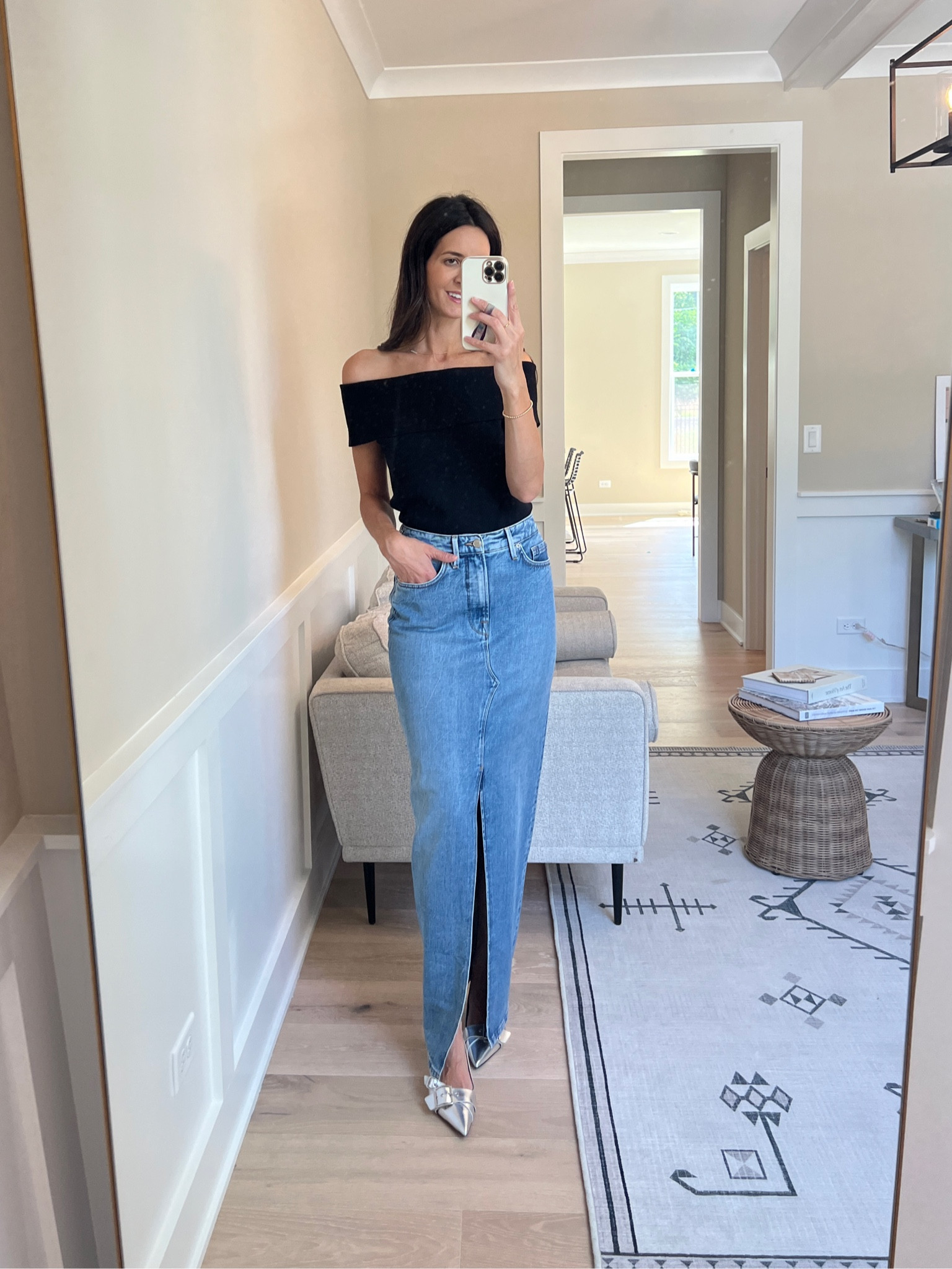 Nordstrom sale, nsale, denim skirt, good American, long skirt, black top 

#LTKSaleAlert #LTKxNSale #LTKShoeCrush