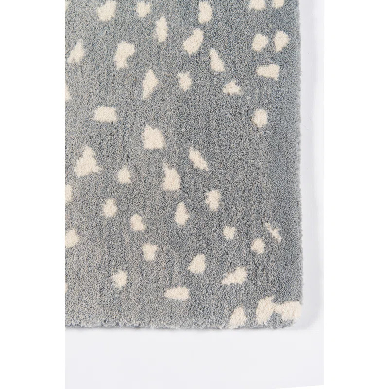 Woodland Animal Print Handmade Tufted Wool Gray/Blue Area Rug | Wayfair North America