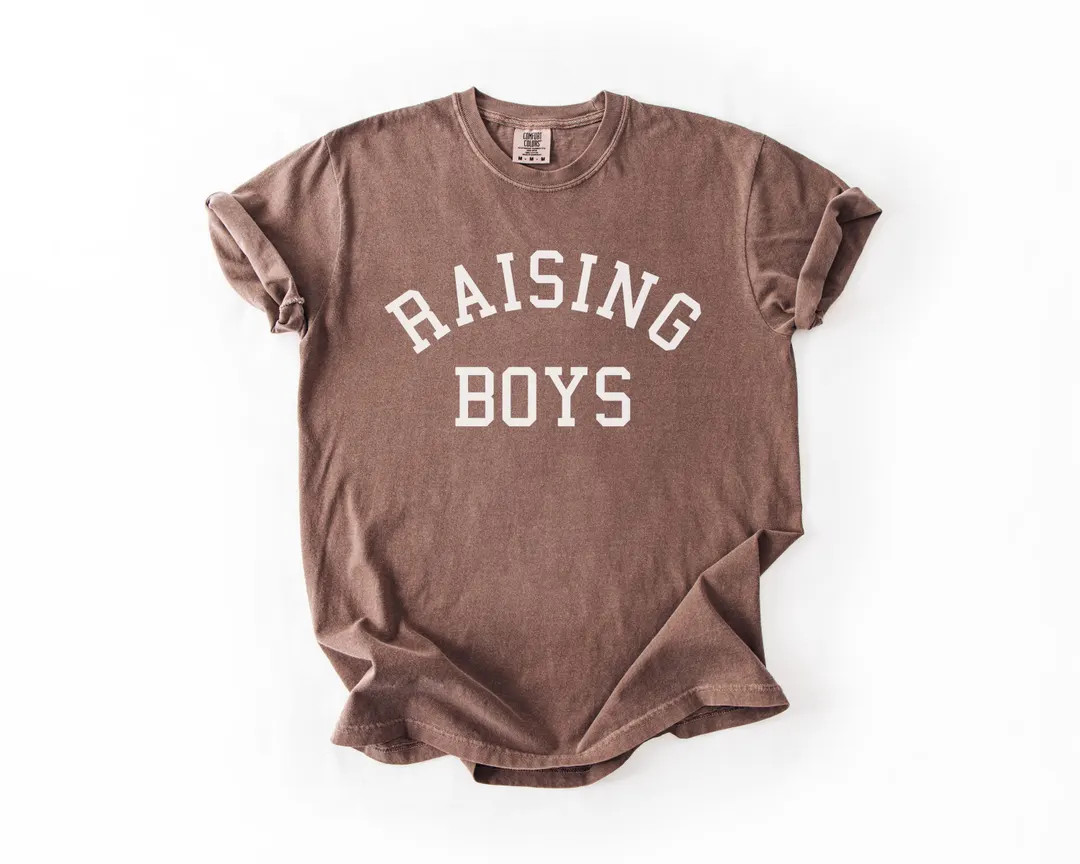 Comfort Colors® Raising Boys Shirt, Mom of Boys T Shirt, Cute Mother's Day Shirt, Mom Life Shirt... | Etsy (US)