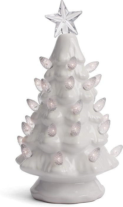 Ceramic Christmas Tree with Lights - Vintage White (Small, 6.75 Inch) | Amazon (US)