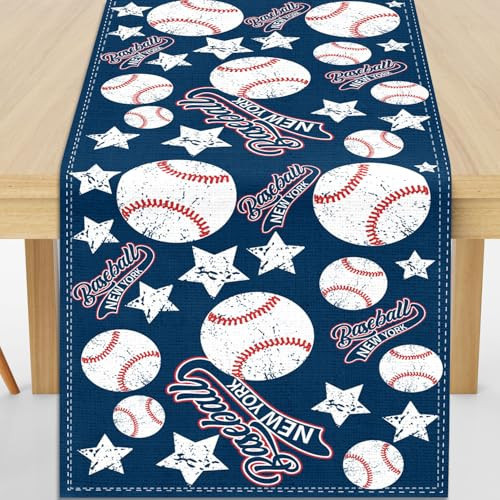 Baseball Table Runner 90 Inches Long Ideal for Baseball-Themed Birthday Parties and Baby Showers Stylish Table Decor for Dining Rooms Kitchen Islands and Sports Events | Amazon (US)