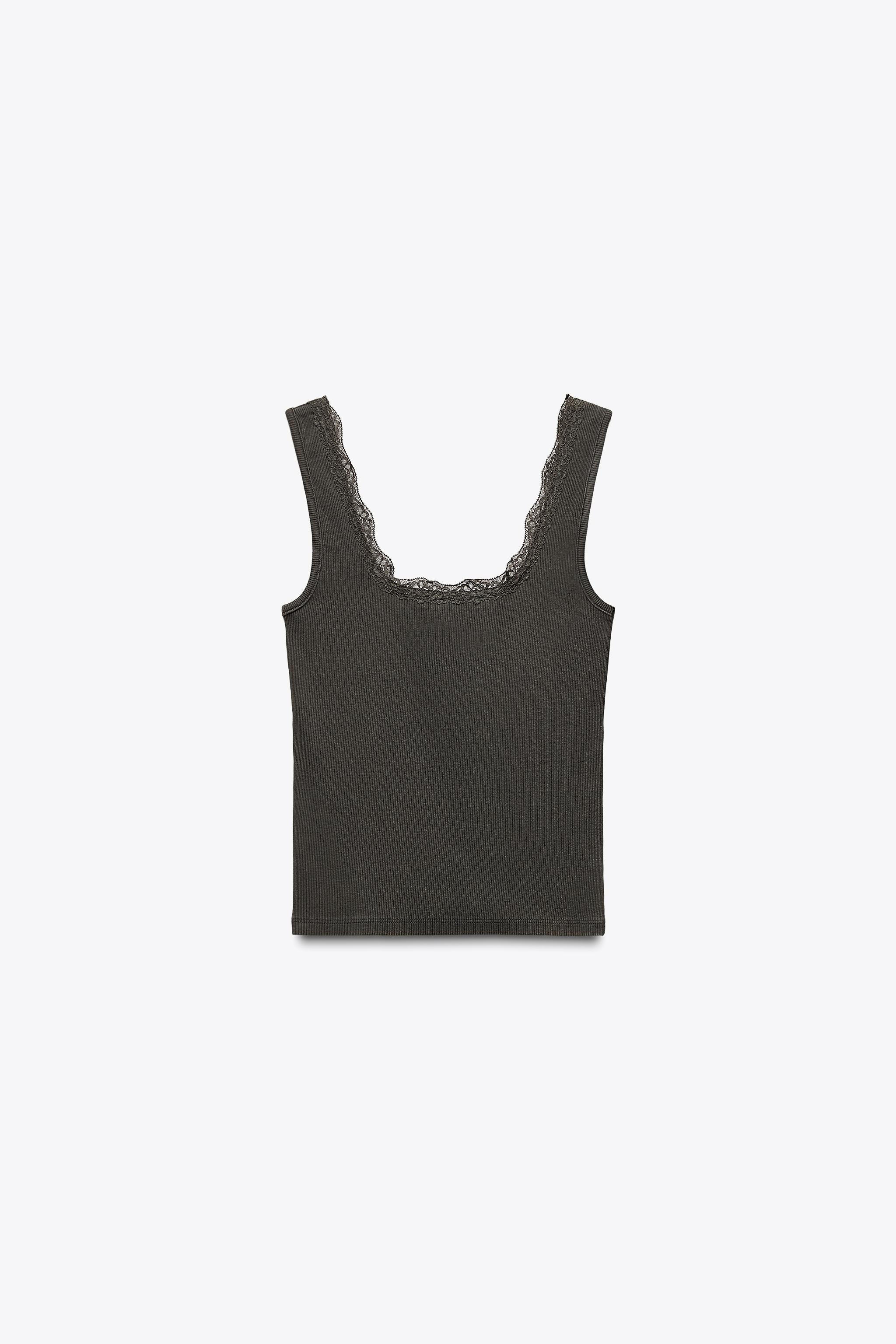 LACE STRAP TANK TOP | Zara US