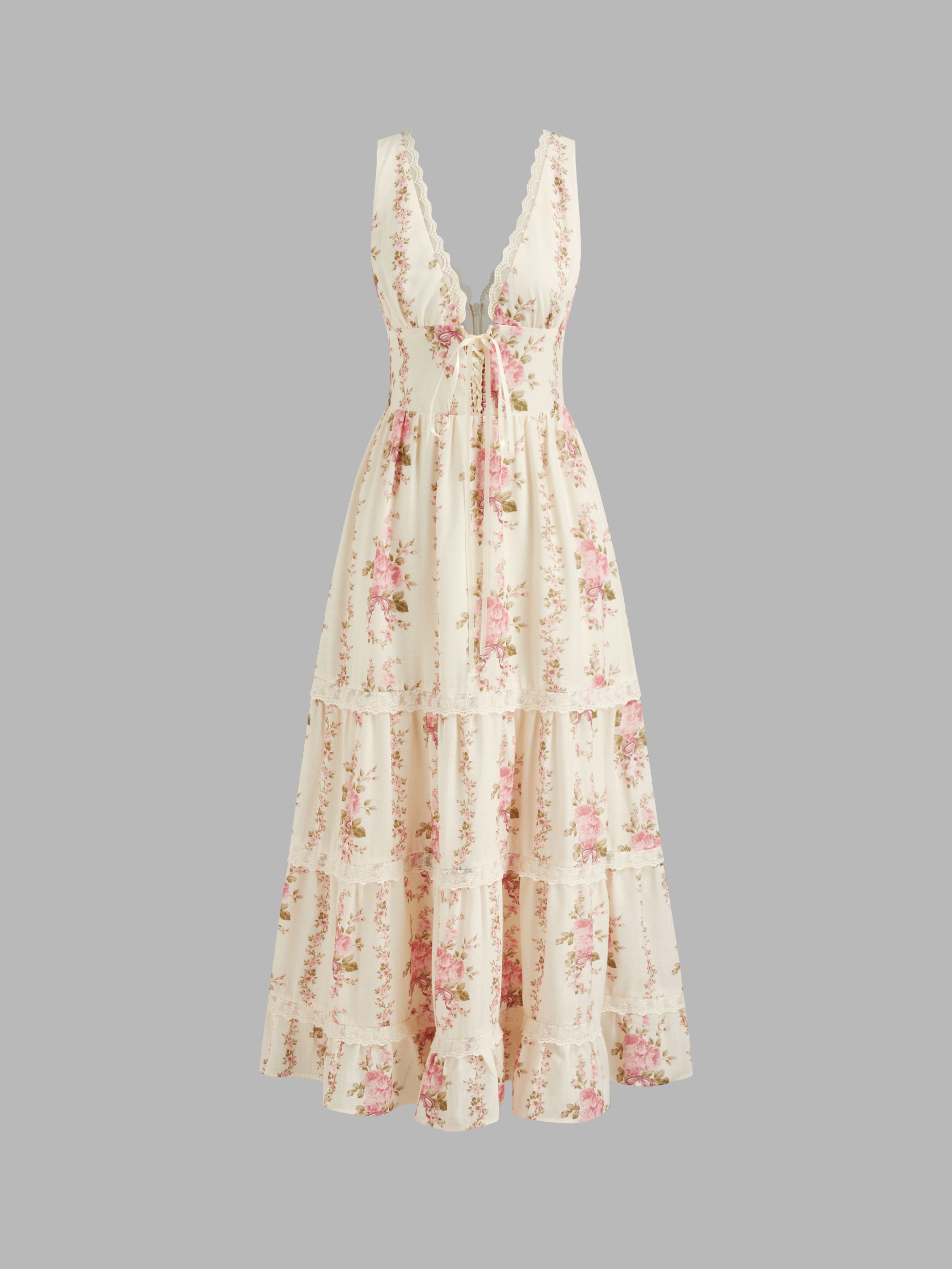 Wedding Wedding Guest Dress wedding guest wedding special occasion dresses Woven V-neck Lace Trim... | Cider