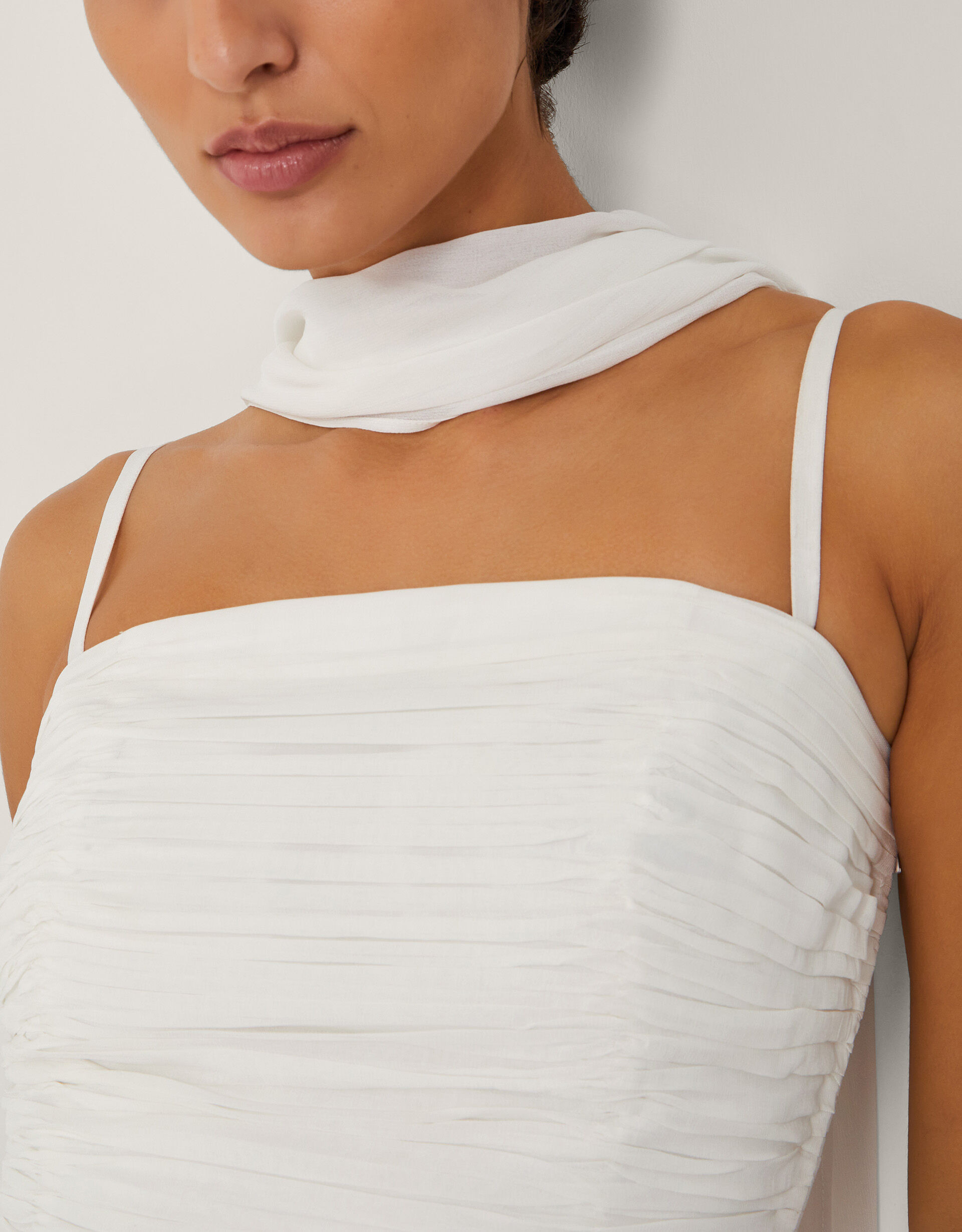 The India Edit Colette Ruched Bandeau Top & Scarf Ivory | Monsoon (UK)