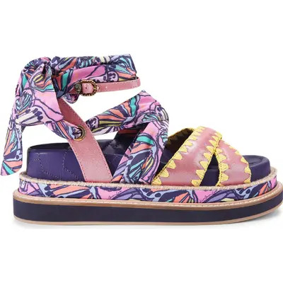 Kurt Geiger London Orson Cross Scarf Sandal in Brown at Nordstrom, Size 6.5Us | Nordstrom