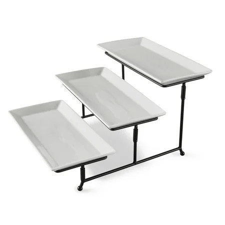 Better Homes & Gardens White Porcelain 3 Tiered Serve Set | Walmart (US)