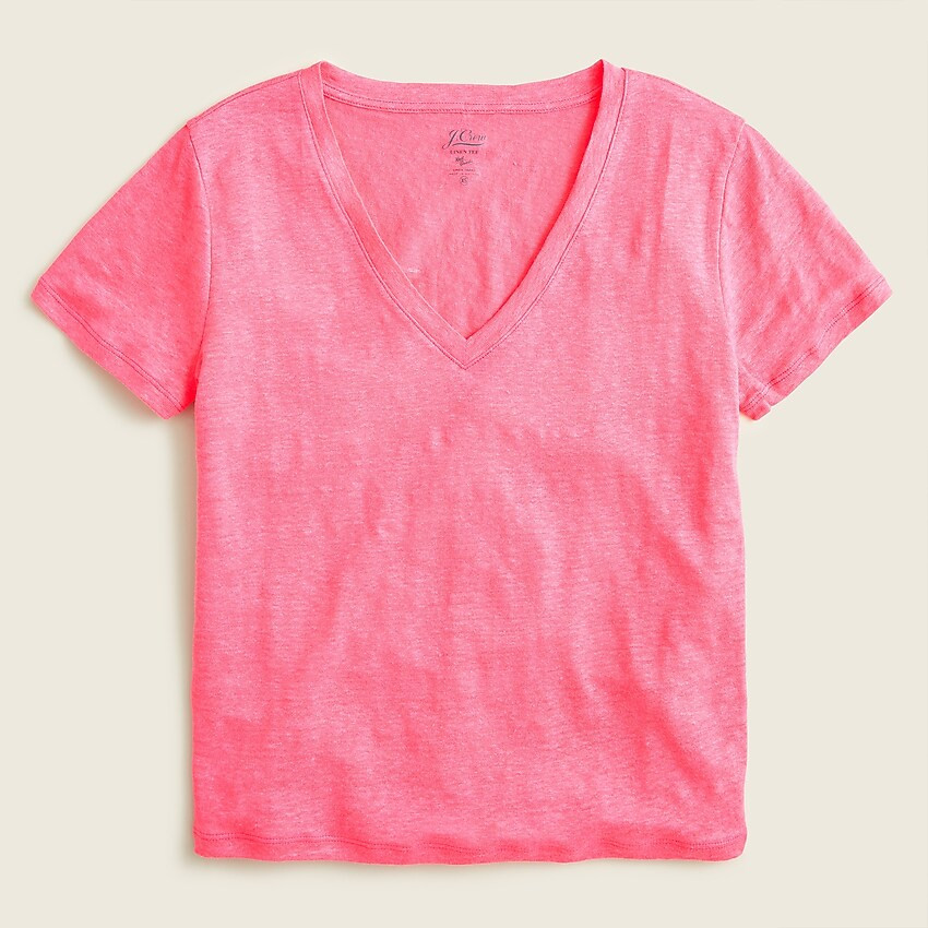 Relaxed linen V-neck T-shirt | J. Crew US