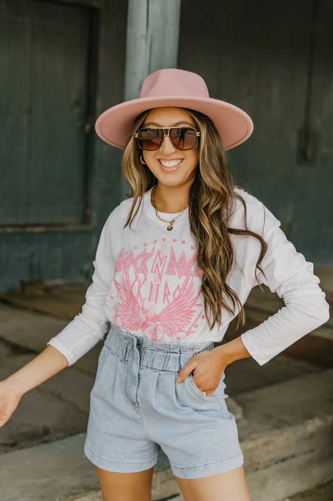 Vintage White Rock N Roll Graphic Tee | She Is Boutique