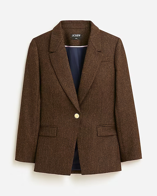 Petite Willa blazer in brown herringbone | J. Crew US