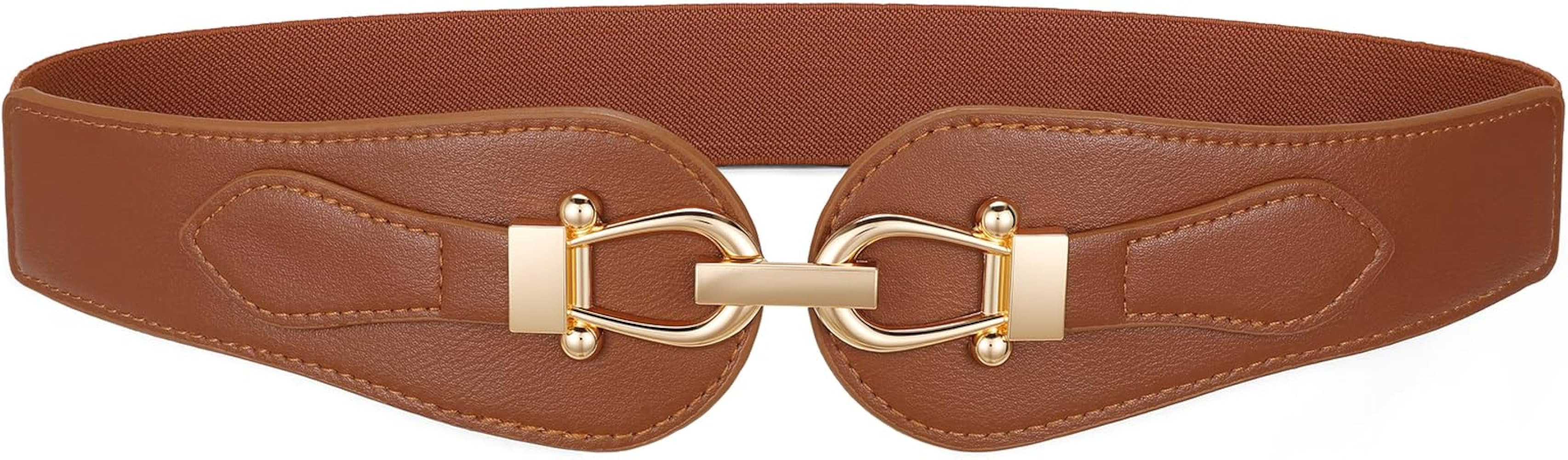 VONMELLI Wide Elastic Belts for Women Stretch Ladies Waist Belt Fashion Gold Buckle, Vintage Thic... | Amazon (US)