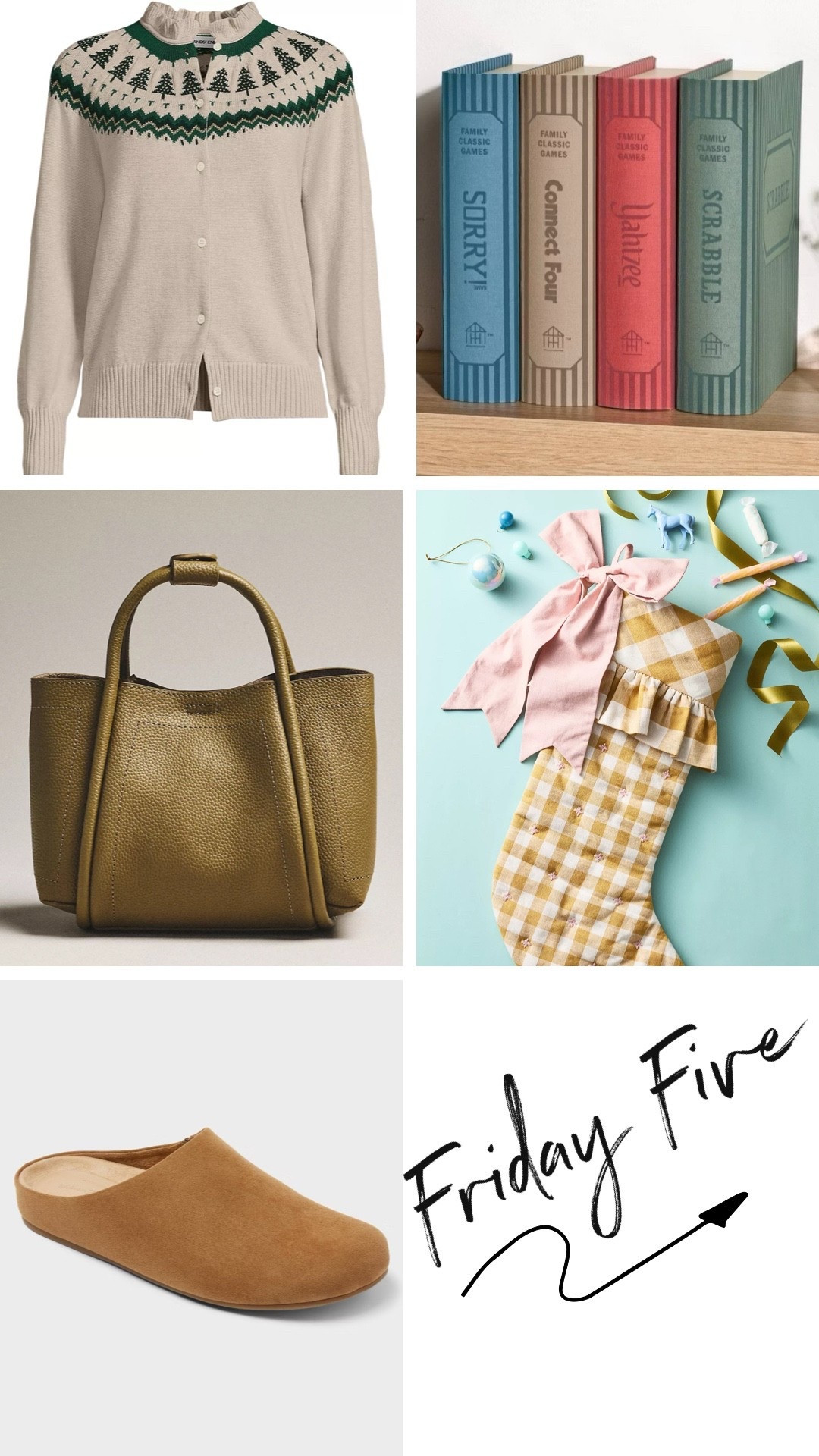 Friday five 

#LTKHoliday #LTKGiftGuide