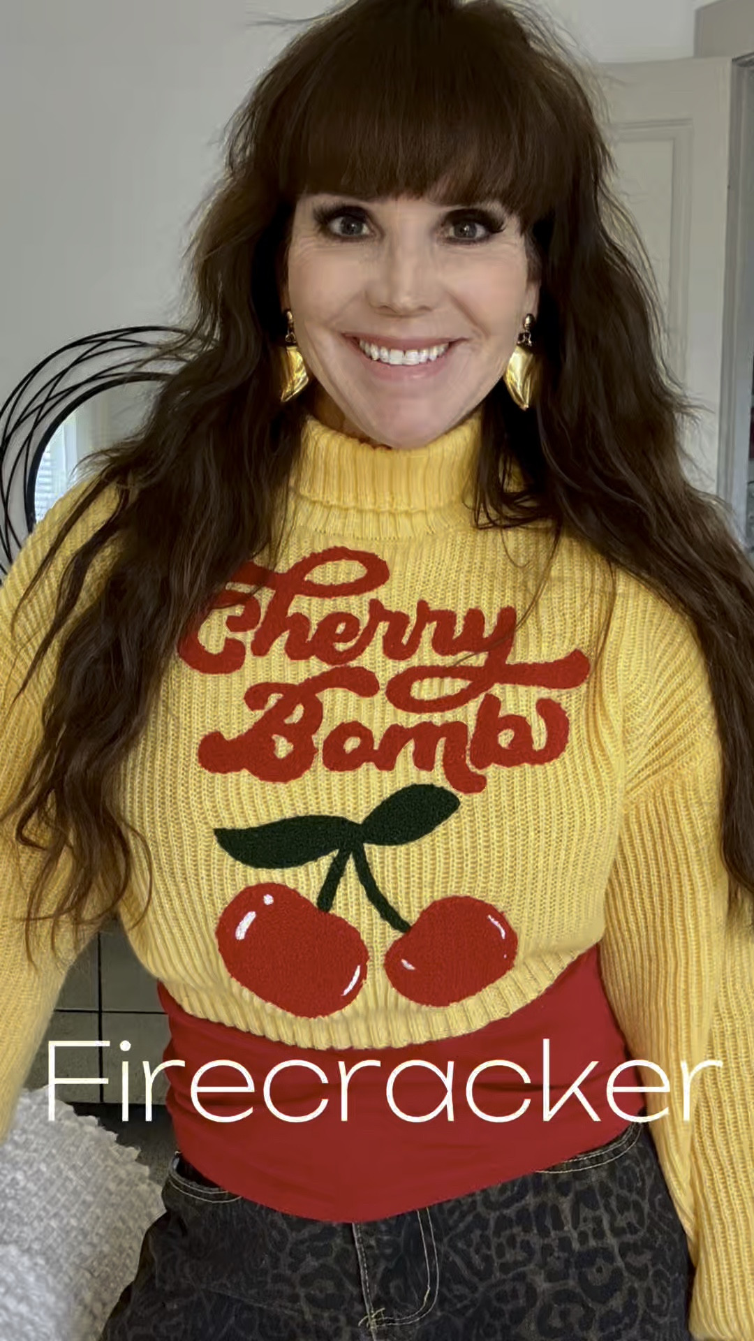 We all love a graphic tee but a graphic sweater is just as fun!! Paired with leopard jeans, fun sock and sneakers and a pop of red!!  Puffy heart earring are the match to the flame! 🔥 

#LTKOver40 #LTKStyleTip #LTKWatchNow