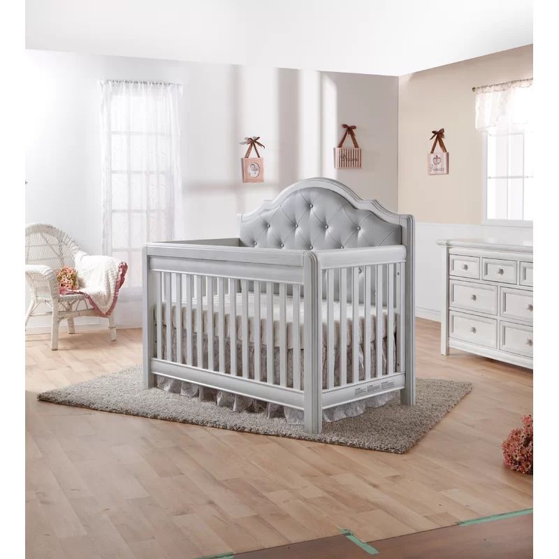 Manervia 5-in-1 Convertible Upholstered Crib | Wayfair North America