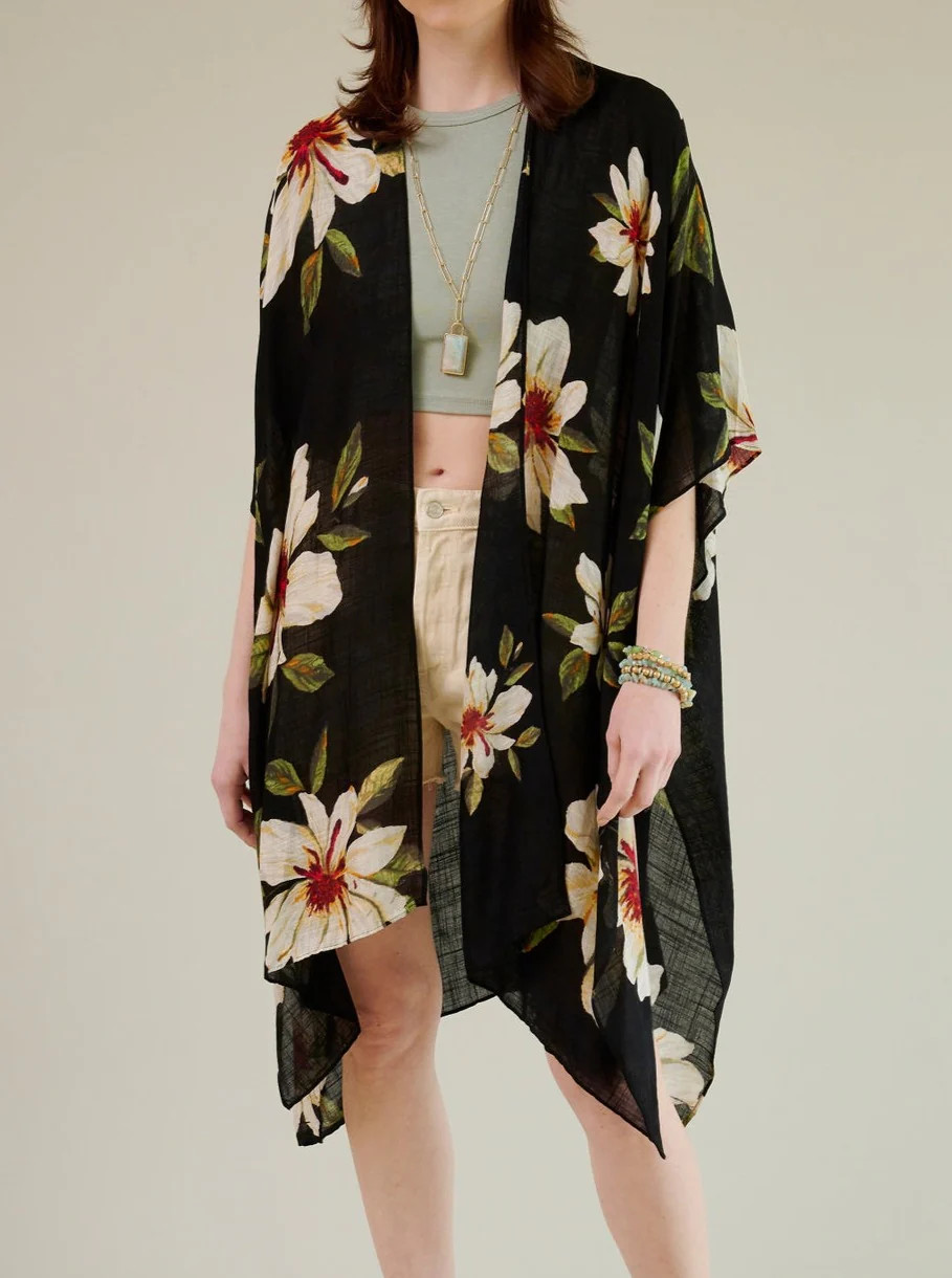 WEAR ANYWHERE FLORAL KIMONO | raëliv
